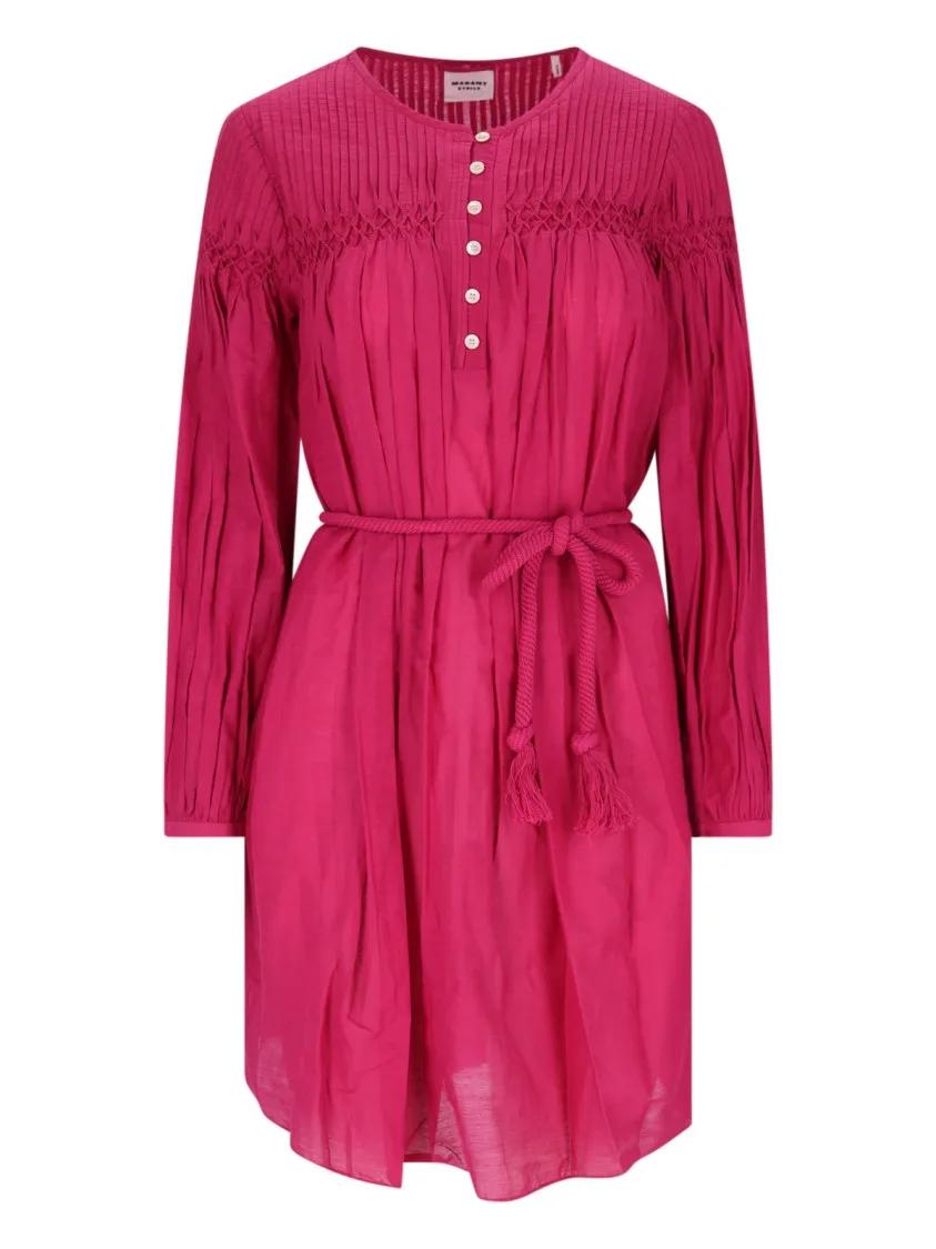Thumbnail - Etoile Isabel Marant - Cotton Chemisier Mini Dress - Größe 40 - pink