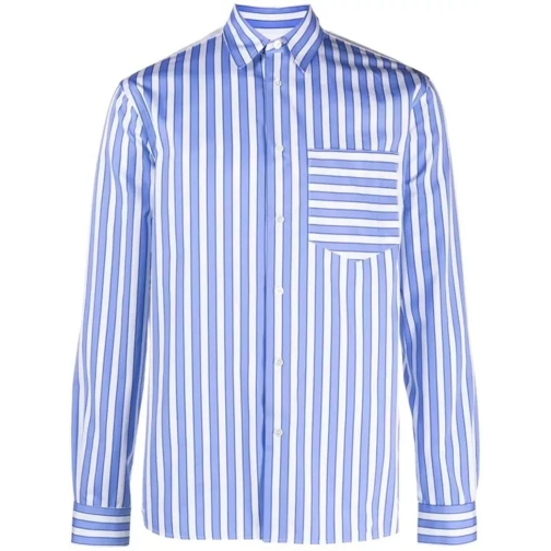 J.W.Anderson Striped Panelled Cotton Shirt Blue 