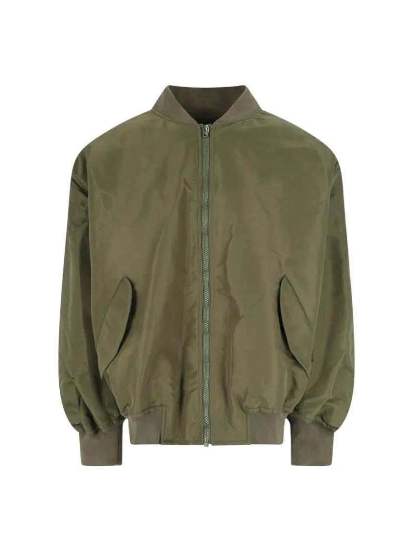 Thumbnail - Hed Mayner - Green Nylon Zip Jacket With Ribbed Details - Größe S - green