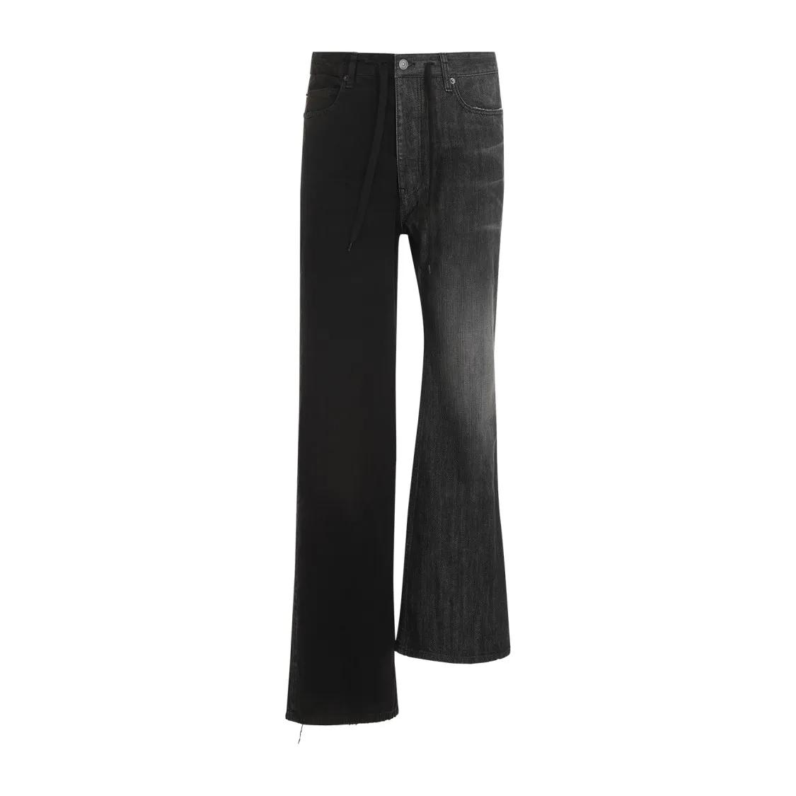 Balenciaga - Light Black Cotton Fifty Fifty Pants - Größe S - schwarz