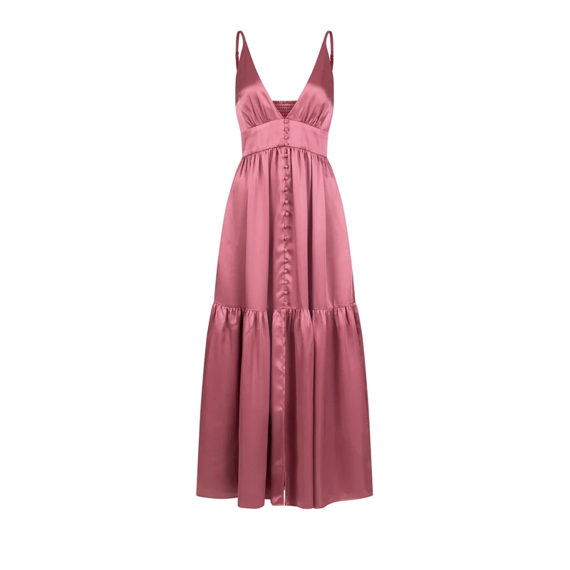 Claire Luise Maxikleid Prairie Kleid rot