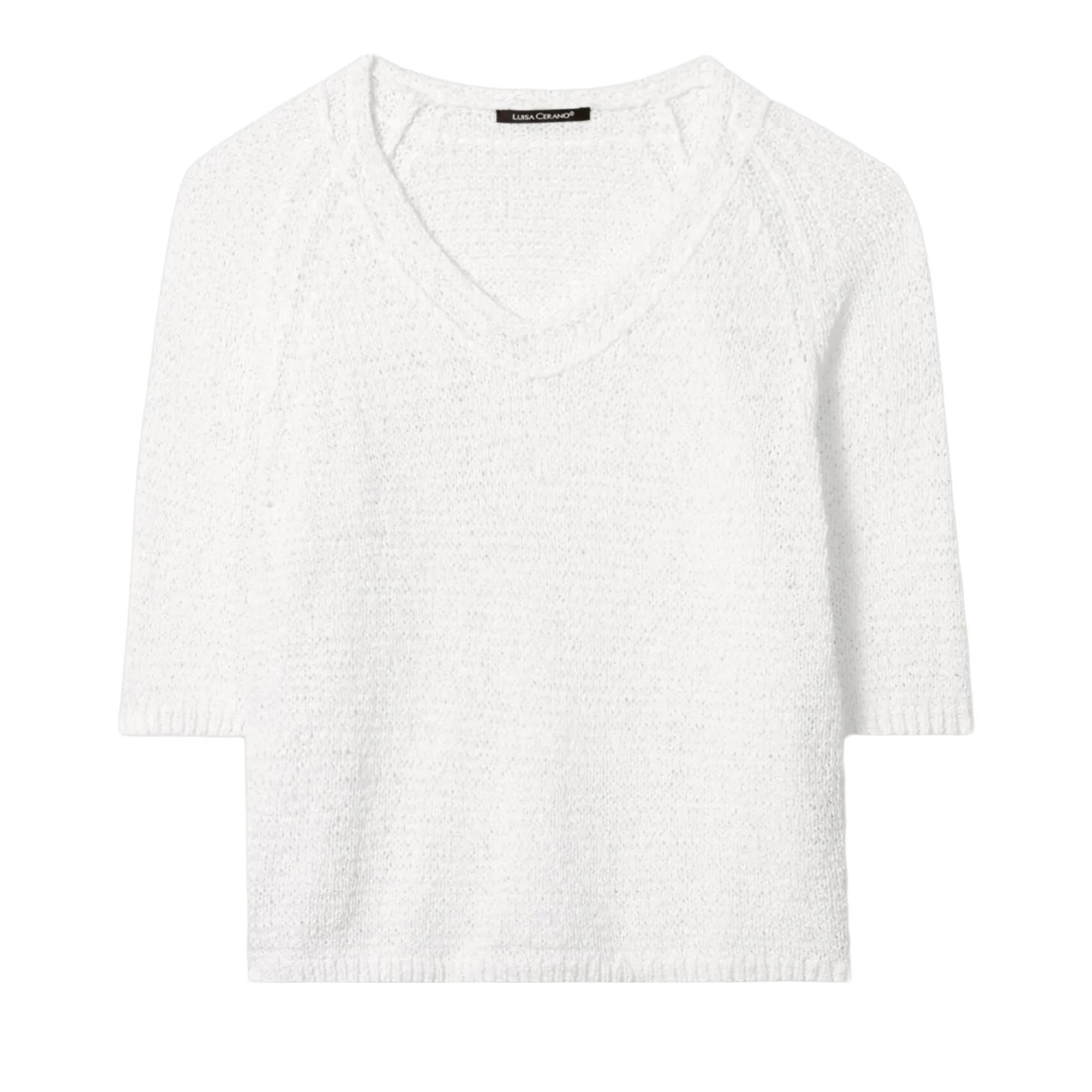 Thumbnail - Luisa Cerano - V-Neck-Pullover - Größe 38 - weiß