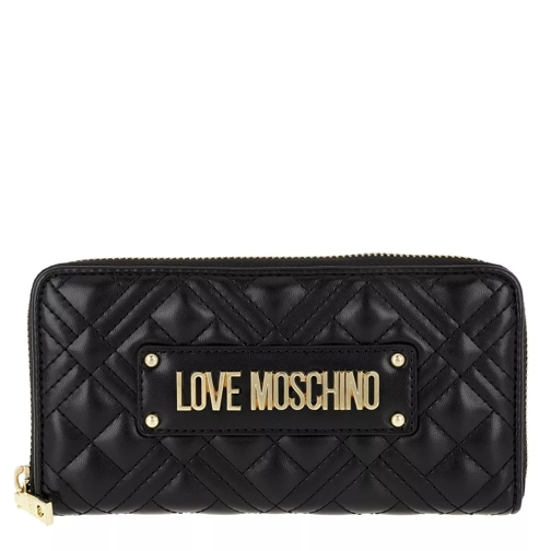 Love Moschino Wallet Quilted Nappa   Nero Portemonnaie mit Zip-Around-Reißverschluss