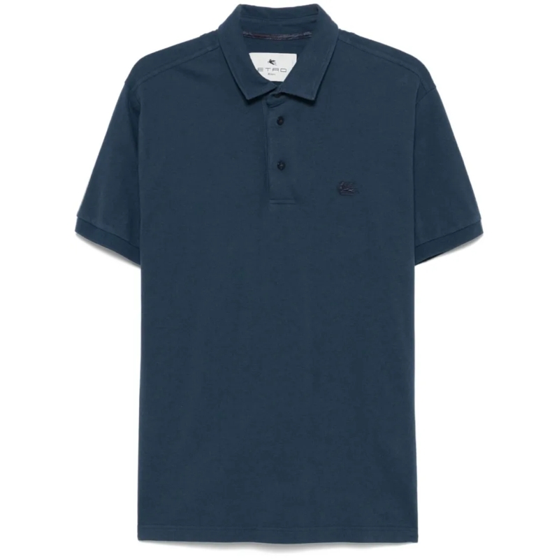 Etro Polo shirt Pegaso-Embroidered Polo Shirt Blue