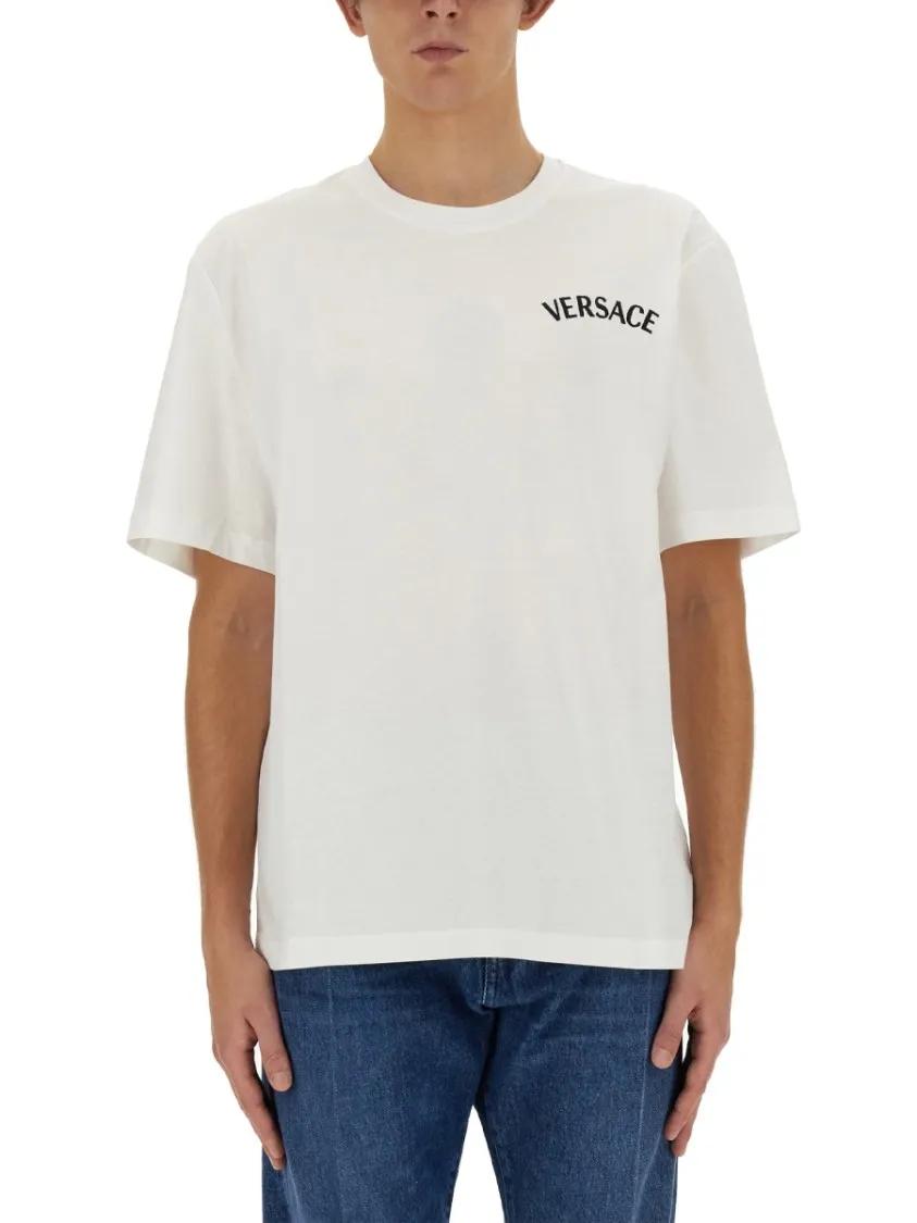 Thumbnail - Versace - T-Shirt With Logo - Größe L - weiß