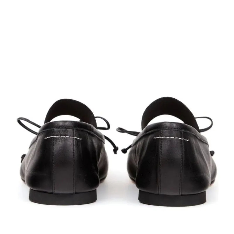 MM6 Maison Margiela Balletschoenen Leather Ballerina Black(Image 4)