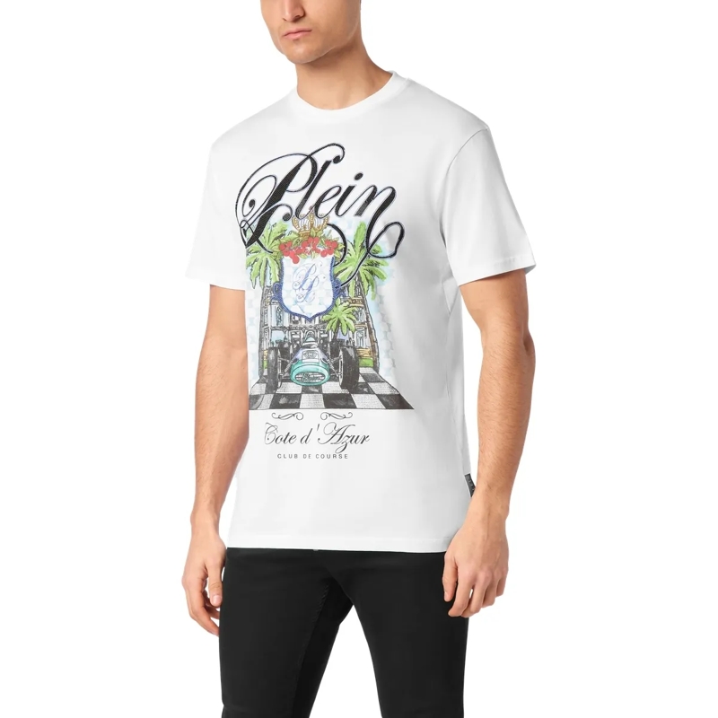 Philipp Plein T-Shirt T-Shirt Rundhalsausschnitt Mit Schmucksteinen weiss(Image 3)