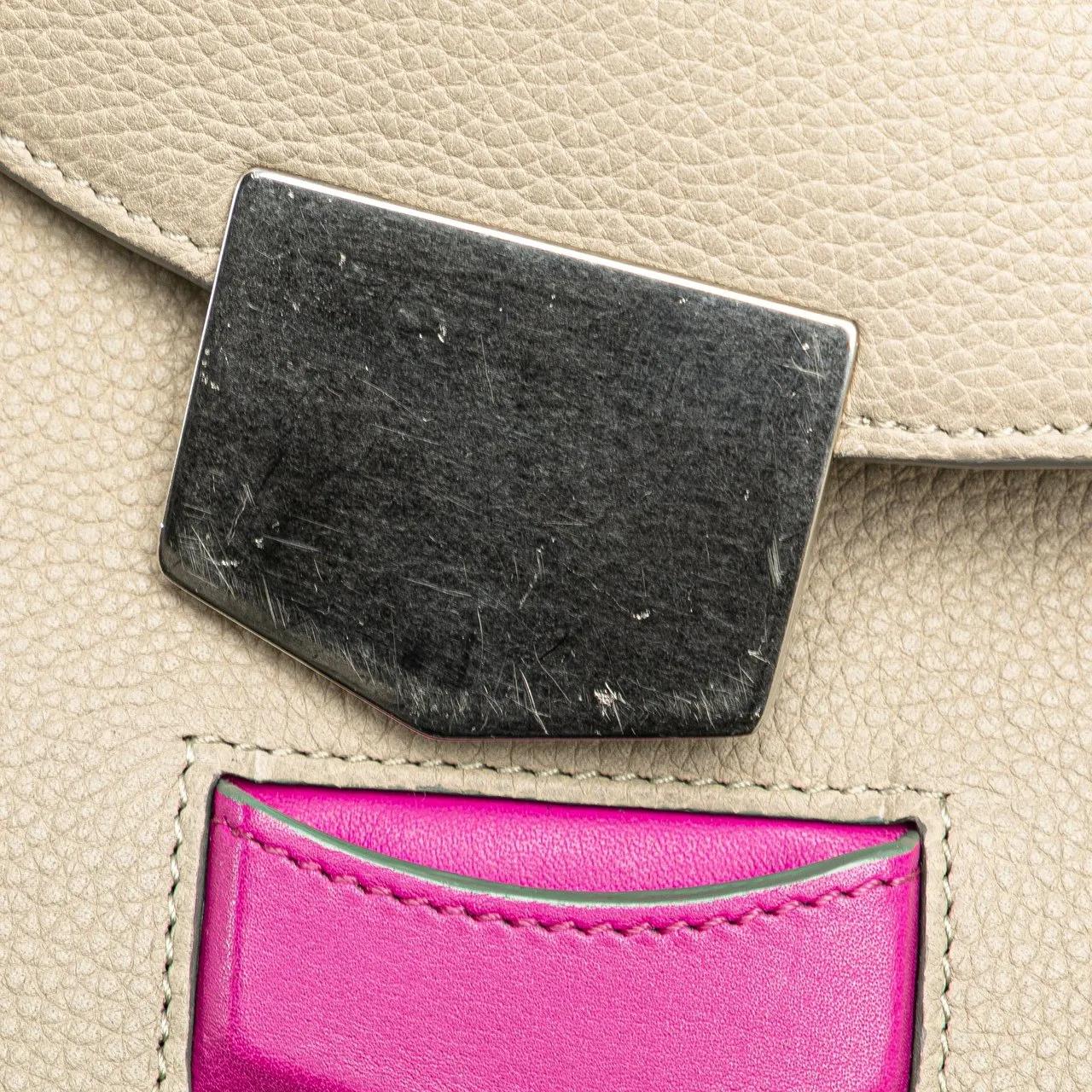 Celine Hobo bags 2016 Small Bicolor Leather Trotteur Crossbody in bruin