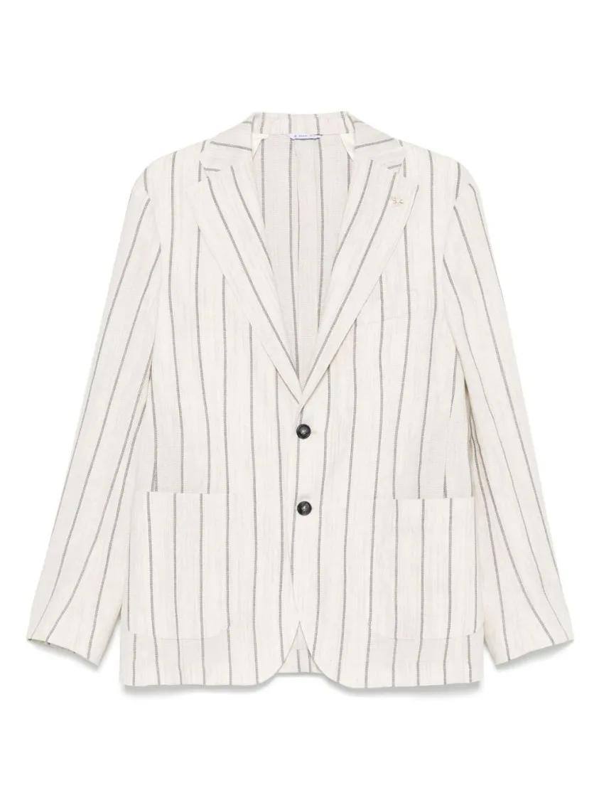 Thumbnail - Manuel Ritz - Light Beige Cotton Jacket With Classic Design - Größe 50 - weiß