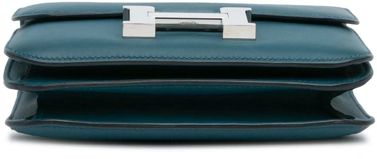 Hermès Shoppers Mini Swift Constance 18 in blauw