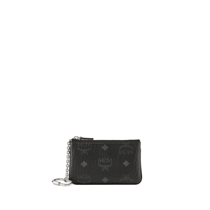 MCM Geldbörse Wallets Pouch mit Schlüsselanhänger in Visetos Black