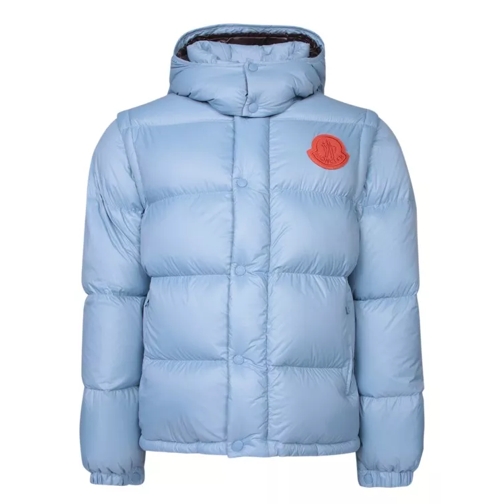 Moncler Down Jacket With Integrated Hood Blue 