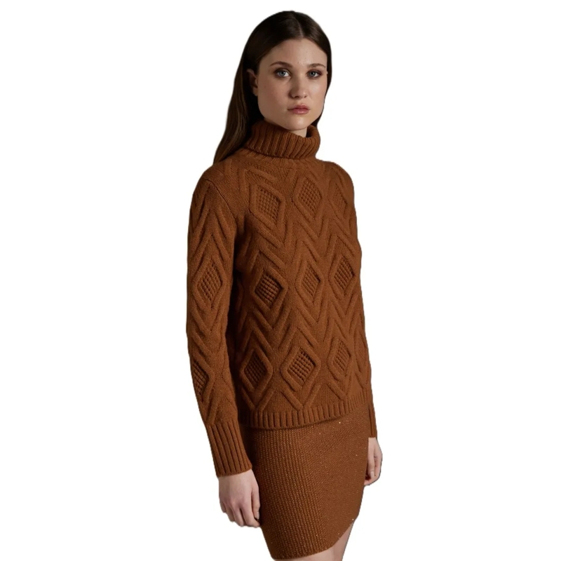 Kangra Rollkragenpullover Refined Women's Garment With Silhouette Brown