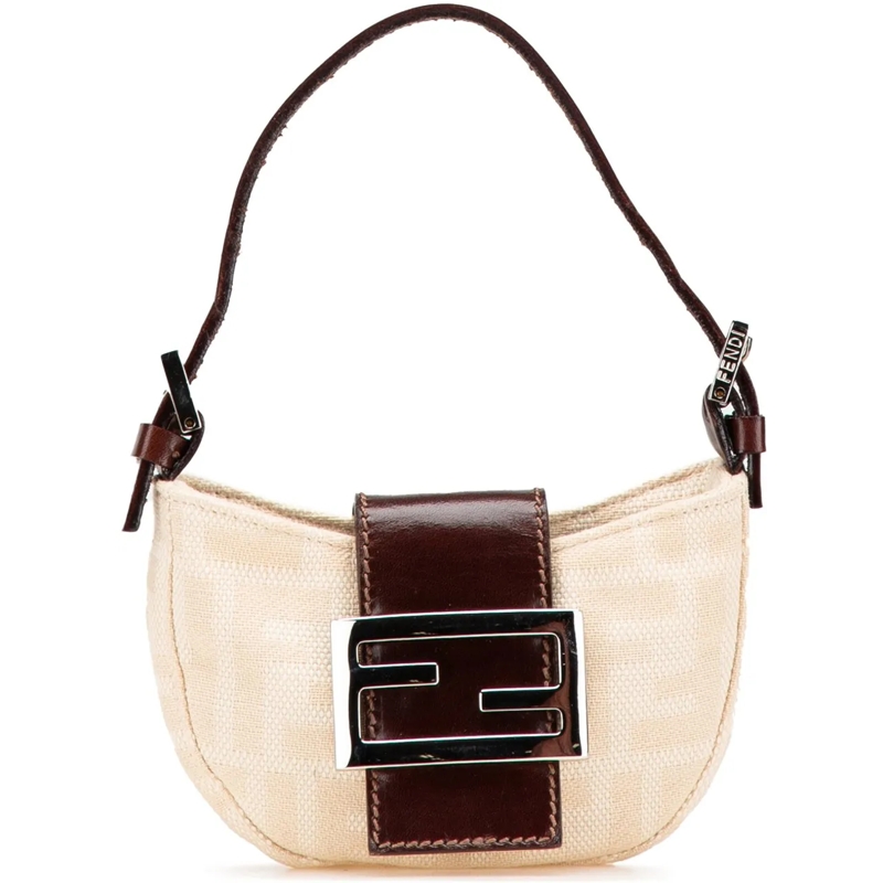 Fendi Tote Mini Zucca Canvas Croissant Handbag braun