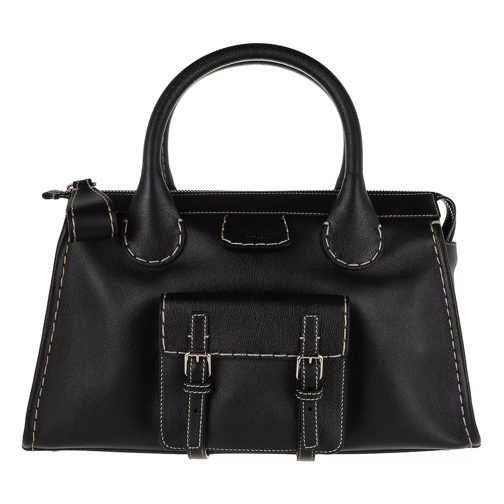 Chloé Crossbody Bag Leather Black Rymlig shoppingväska