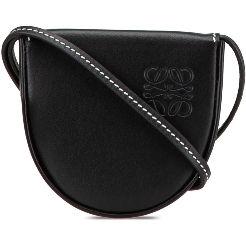 Loewe Schultertasche Mini Soft Calfskin Heel Pouch schwarz