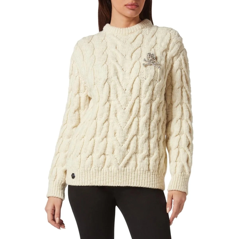 Philipp Plein Pullover Rundhalspullover weiss(Image 2)