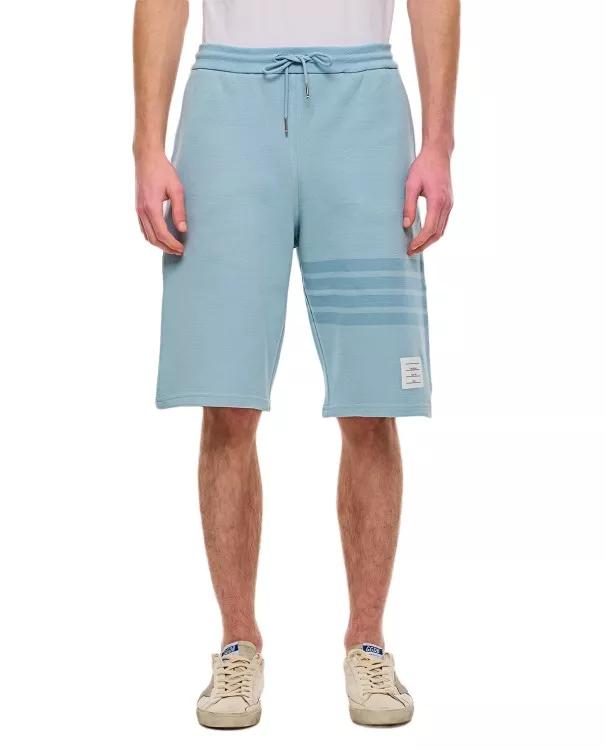 Thom Browne - Classic 4 Bar Stripe Cotton Sweat Shorts - Größe 3 - blue