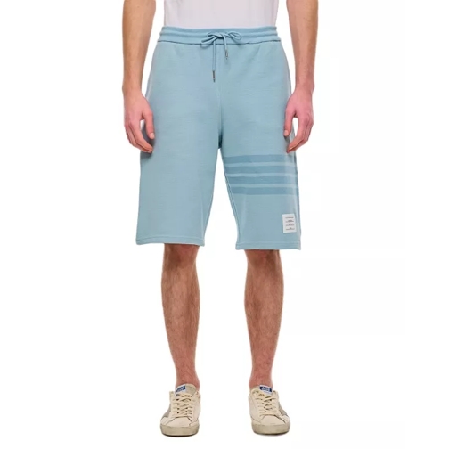 Thom Browne Classic 4 Bar Stripe Cotton Sweat Shorts Blue 