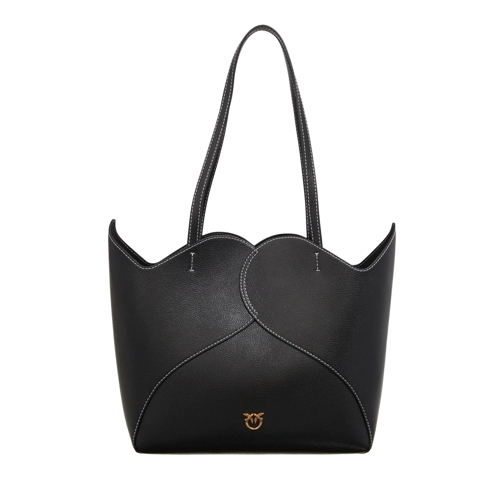 PINKO Heart Tote Black Shopping Bag