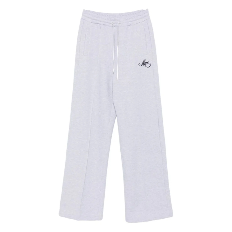 MSGM  Wide Leg Logo Trousers Grey