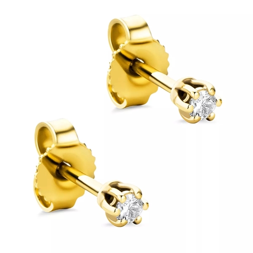 DIAMADA 14KT Diamond Earrings Yellow Gold Stud