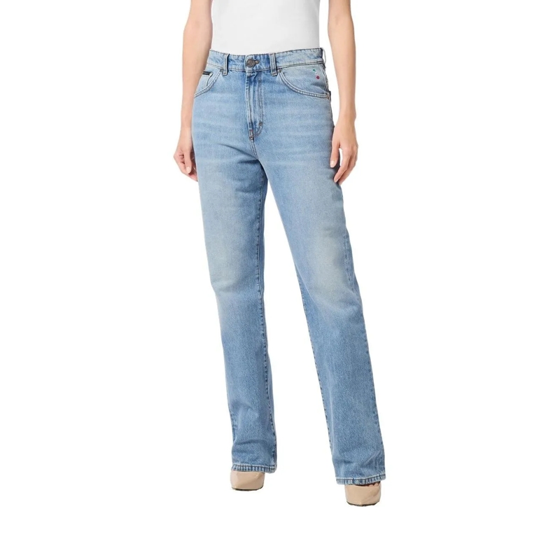Philipp Plein Jeans mit geradem Bein Stil und Originalität mit dieser 5-Pocket-Hose aus jeansblau(Image 3)