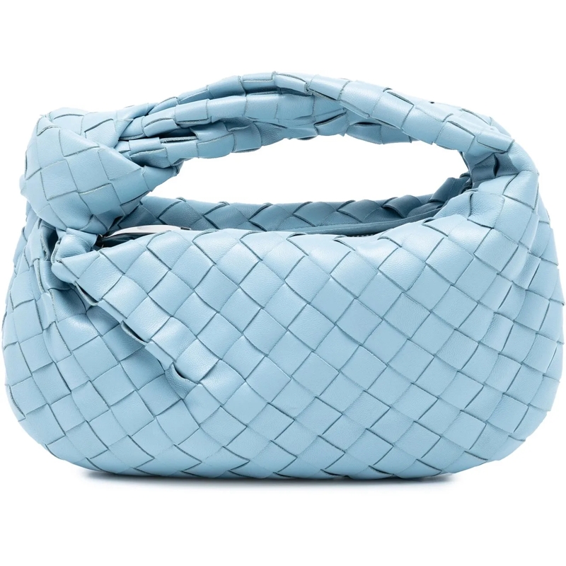 Bottega Veneta Schultertasche Mini Nappa Intrecciato Jodie blau