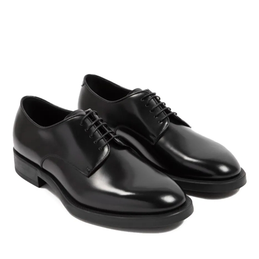 Giorgio Armani Black Leather Lace-Up Shoes Black Snörskor med snörning