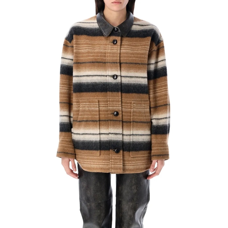 Etoile Isabel Marant Winterjas Dayvi Overshirt Coat Brown