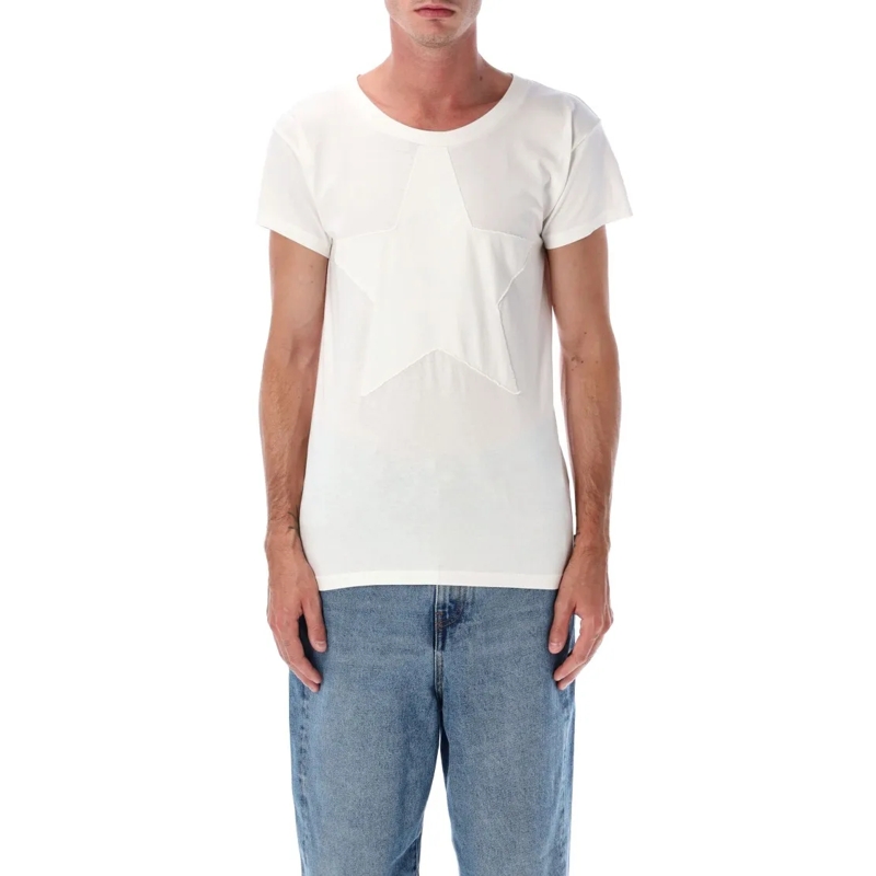 MM6 Maison Margiela T-Shirt Star Patch Fitted Cotton T-Shirt White