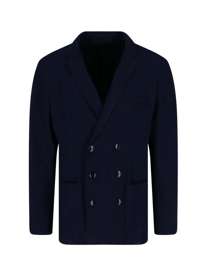 Thumbnail - Giorgio Armani - Double-Breasted Blazer – Navy - Größe 54 - blau