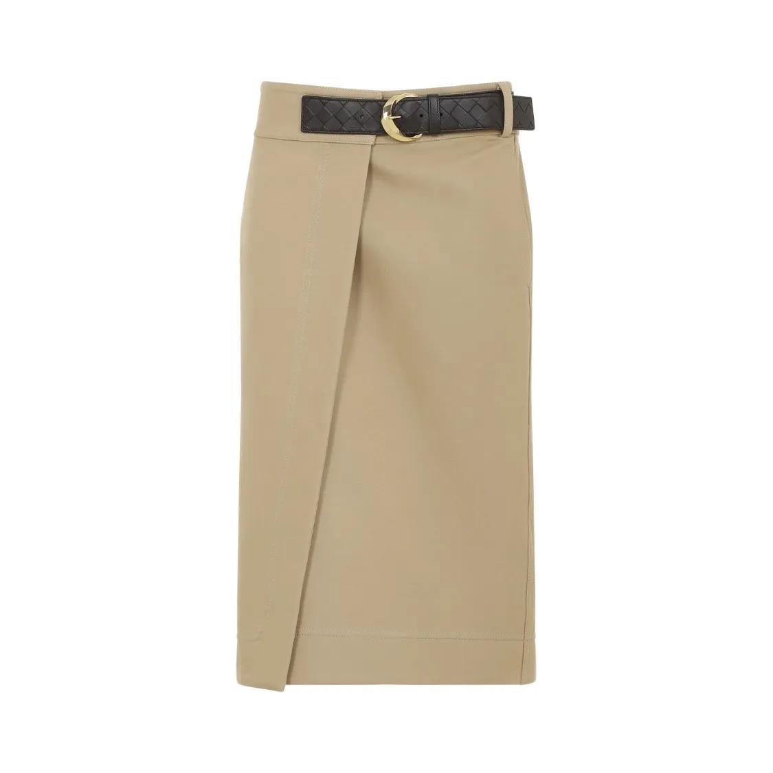 Bottega Veneta - Canvas Midi Skirt - Größe 38 - braun