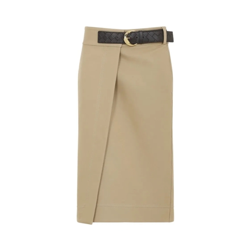 Bottega Veneta Canvas Midi Skirt Brown Midi Rokken