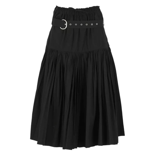 Jil Sander Long Pleated Skirt Black 