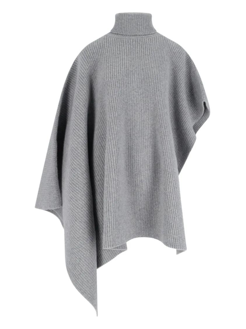 Thumbnail - Stella McCartney - Wool And Cashmere Cape – Grey - Größe M - grau