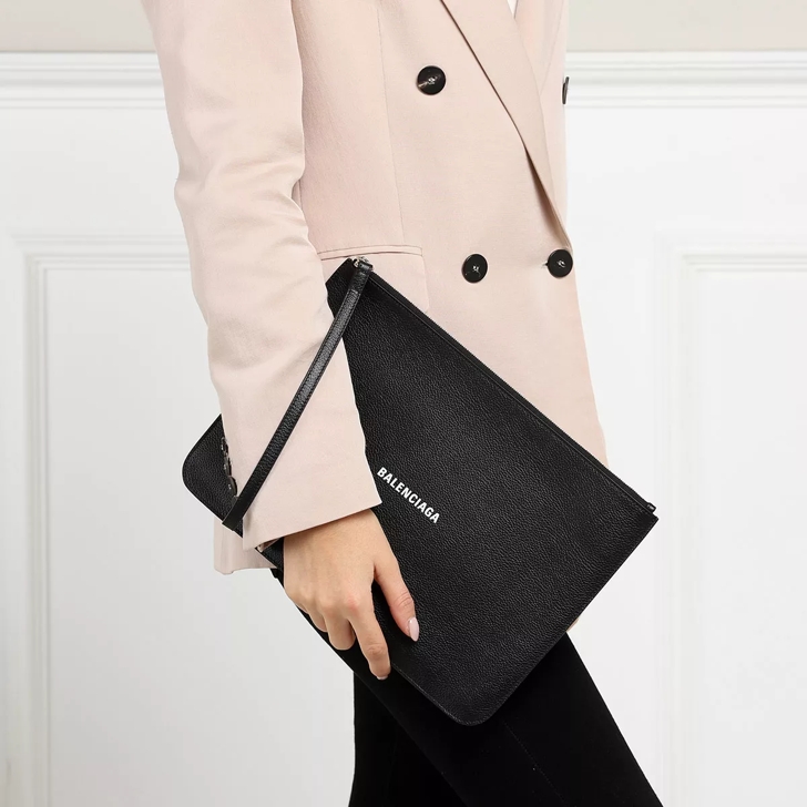 Balenciaga logo discount clutch