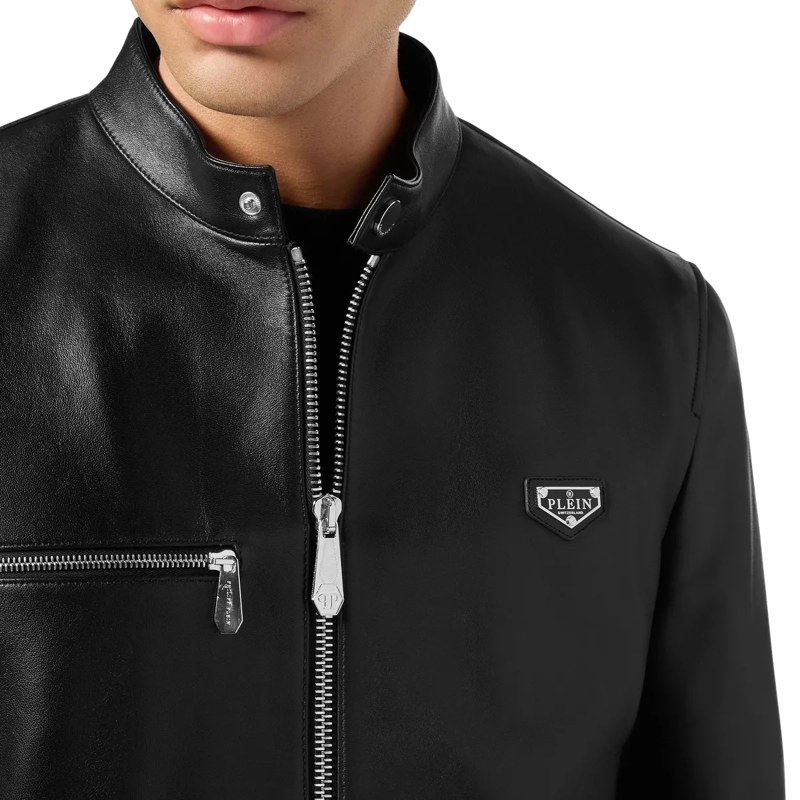 Philipp Plein Lederjacke Leder Biker schwarz(Image 5)
