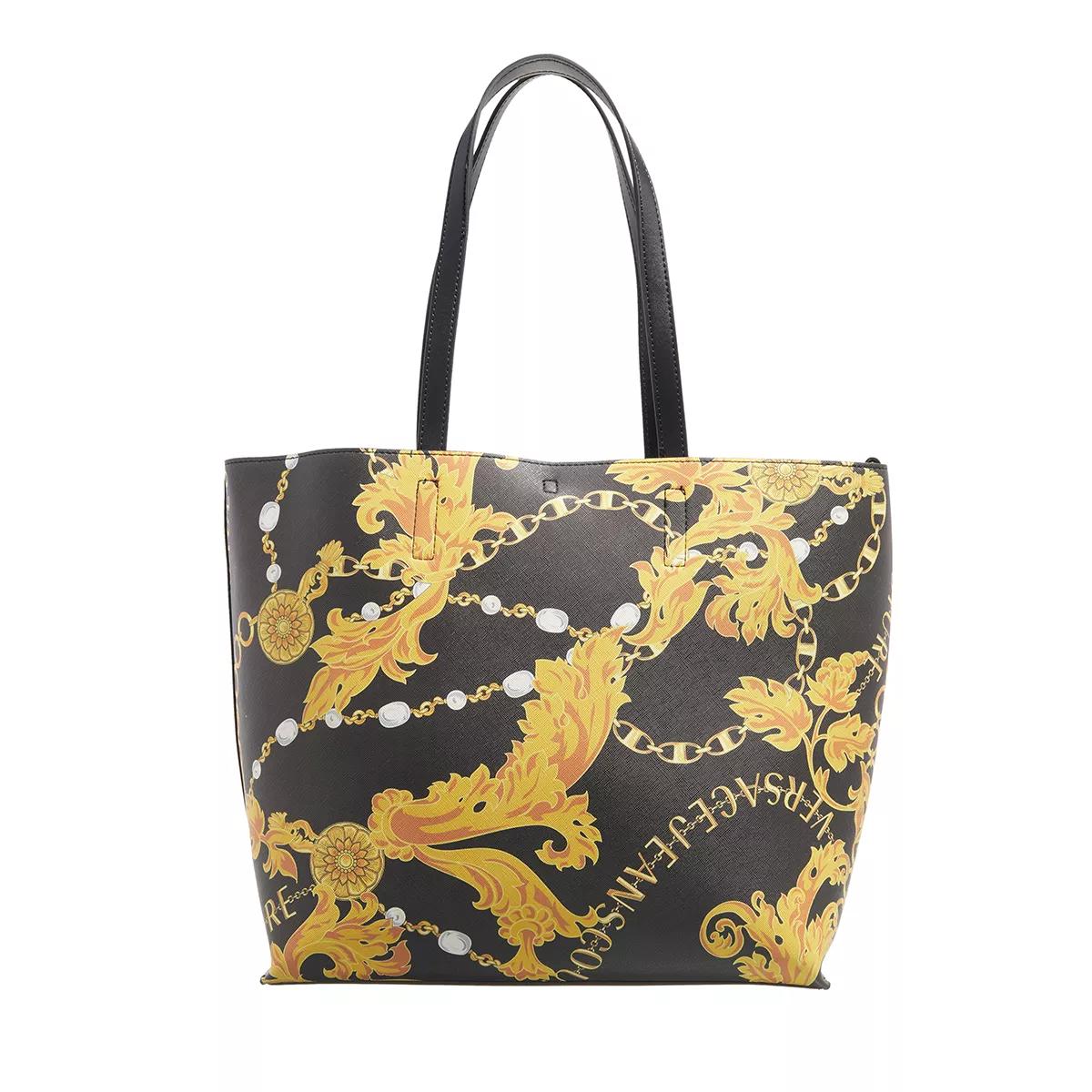 Versace tote bag black and gold hot sale