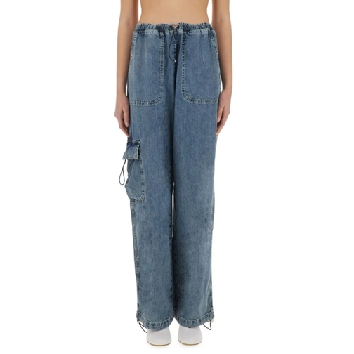 Moschino Jeans Cargo Jeans With Adjustable Drawstring Waist Blue