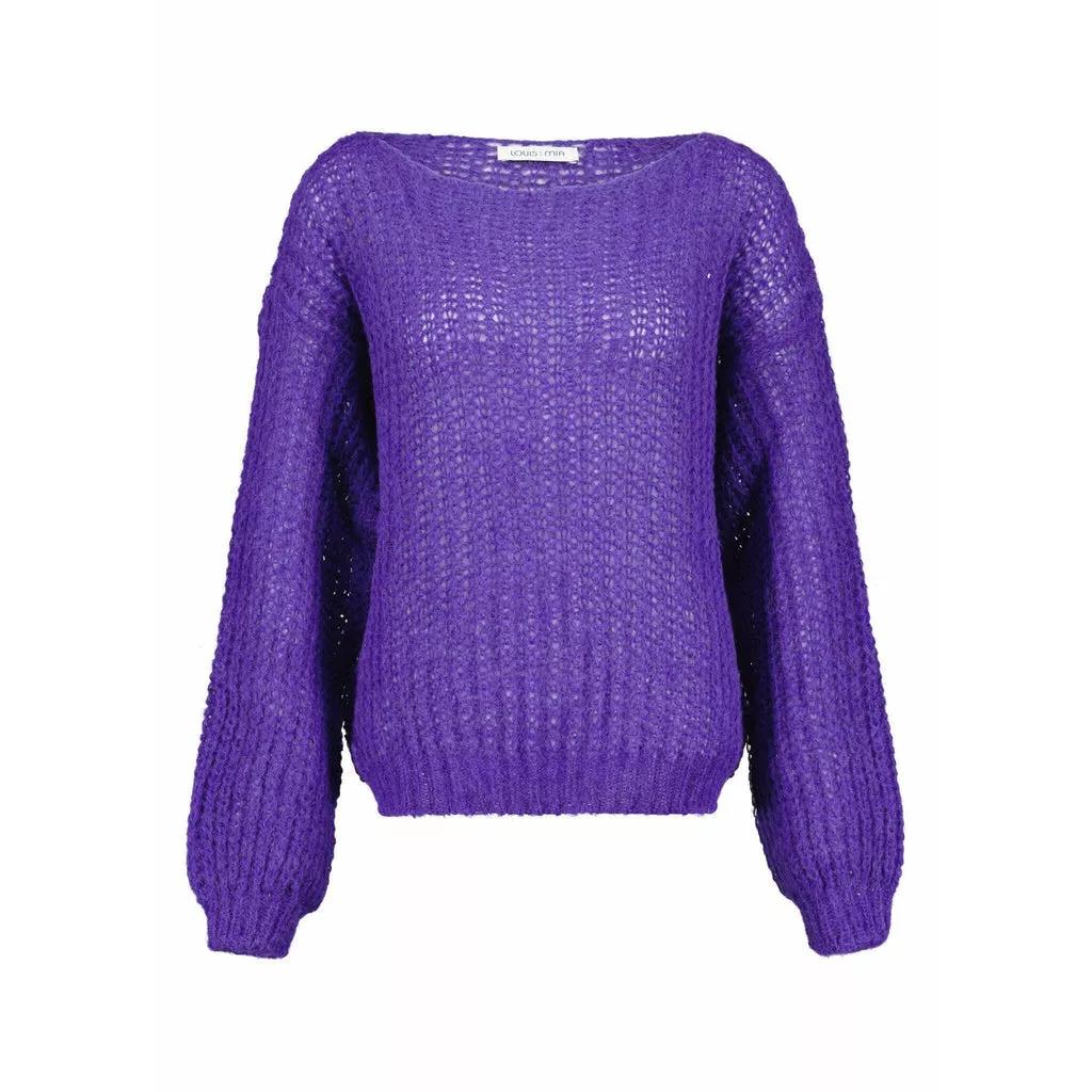 Louis and Mia - Strickpullover aus Alpaka-Mix - Größe S - purple