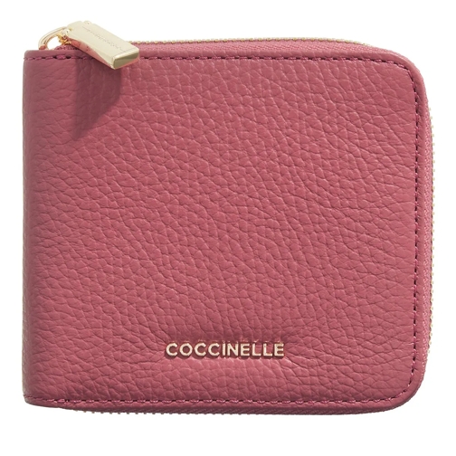 Coccinelle Metallic Soft Rosewood Portemonnaie mit Zip-Around-Reißverschluss