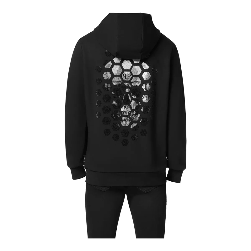 Philipp Plein Top Sweatjacke Mit Kapuze Skull Mit Schmucksteinen schwarz(Image 2)
