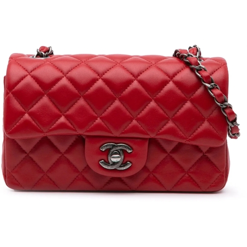 Chanel Sac à bandoulière 2014 Mini Rectangular Classic Lambskin Single Flap rot (Image 2)