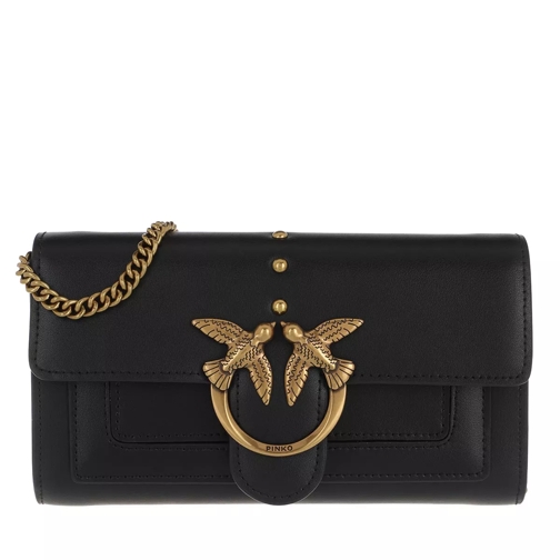 Pinko Love Wallet Simply 3 C Black Wallet On A Chain