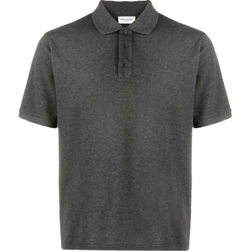 Saint Laurent  Cassandre Ysl Logo Polo Shirt grau