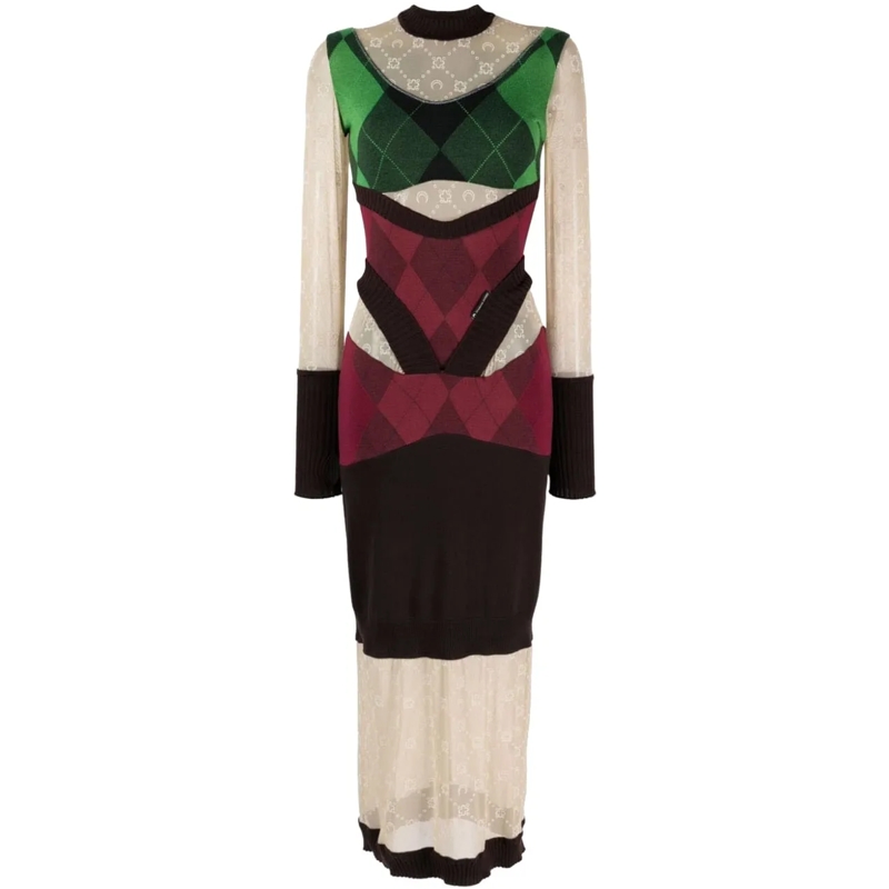 Marine Serre Robe longue Dresses Green grün