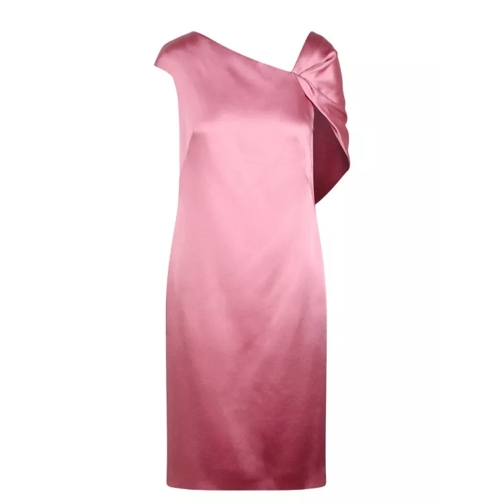 Givenchy Asymmetric Draped Midi Dress Pink 