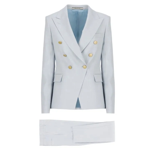 Tagliatore Light Blue Linen's Twopiece Suit Blue 