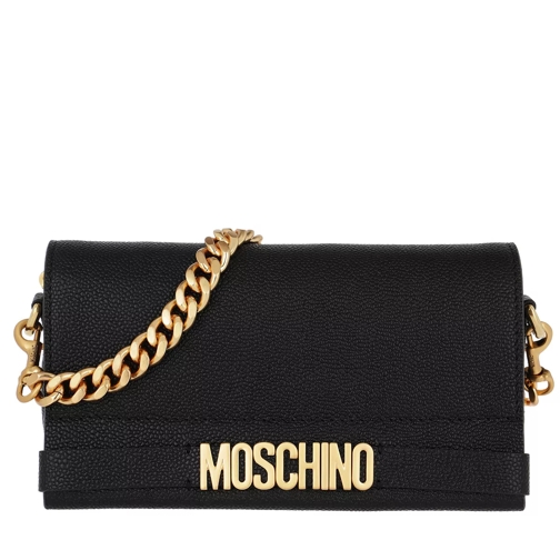 Moschino Logo Chain Shoulder Bag Black Clutch
